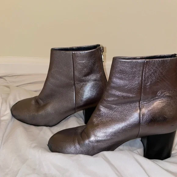 rag and bone Leather Silver Booties (Made in Italy) - Picture 6 of 13